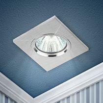 Светильник встраиваемый аллюминевый ЭРА KL57 SL литой MR16,12V/220V, 50W  серебро