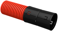 Труба гофрированная двустенная ПНД d110мм жесткая с муфтой SN12 красная IEK