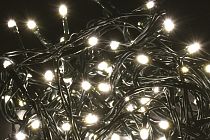 LIGHTING Гирлянда нить 5м 50 светодиодов теплый белый свет IP20 зеленый шнур 1,5м 230В контроллер 8 сцен  IEK