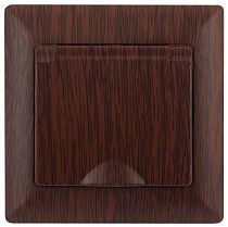 Розетка ЭРА Intro Solo 4-203-10 с заземлением 2P+E Schuko с крышкой, 16А-250В, IP20, скрытой установки, венге