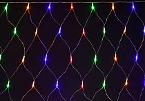 LIGHTING Гирлянда сеть 1,5х1,5м 160 светодиодов RGB IP20 прозрачный шнур 3м 230В контроллер 8 сцен  IEK