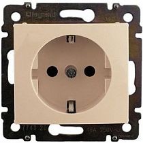 VALENA Розетка 1-местная с заземлением с защитными шторками 16А безвинтовое крепление слоновая кость