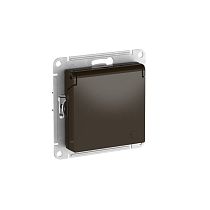AtlasDesign Мокко Розетка с заземл. со шторк. с крышкой, 16А,IP20,мех., быстрозажим. клемм