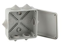 Коробка распаячная открытой установки IP55 КОРv ЭРА (серый) 100х100х50мм на винтах 6 гермовводов