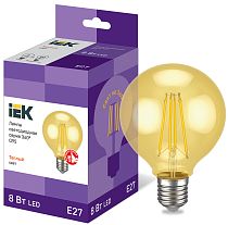 Лампа светодиодная G95 шар золото 8Вт 230В 2700К E27 Filament IEK Лампа светодиодная G95 шар золото 8Вт 230В 2700К E27 Filament IEK