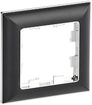 Рамка BRITE одноместная РУ-1-Бр хром/черный  IEK