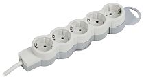 STANDARD Удлинитель У05 5 мест 2P+PE 5м 3х1,5мм2 16А белый IEK