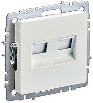 Розетка компьютерная двойная RJ45 BRITE кат.6 РК11-2-БрЖ жемчуг  IEK