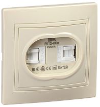KVARTA Розетка двойная компьютерная РК12-ККм крем  IEK