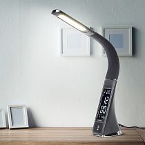 Настольный светильник, светодиодный ЭРА NLED-461-7W-BK, с часами, led, черный