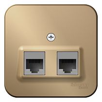Blanca открытая установка с изолированной пластиной Титан Розетка 2-ая компьютерная RJ45, категория 5E, Systeme Electric (Schneider Electric)