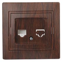 Розетка компьютерная Intro Plano 1-303-10 RJ45 скрытой установки венге