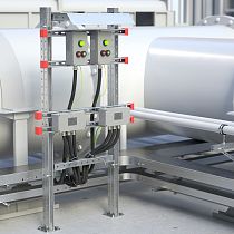 Комплект монтажных профилей на раму для крепления 3 оболочек одного типоразмера с видом защиты Ex e, горячеоцинкованный, длина 900мм DKC