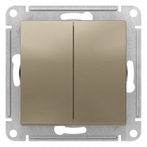 AtlasDesign Шампань Переключатель 2-клавишный перекрестный, 2 x сх. 7, 10АХ, механизм Systeme Electric (Schneider Electric)
