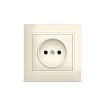 Розетка одноместная серия "Севиль" б/з, с/у, 16А, 220В, "слоновая кость" (ivory) (еврослот) UNIVERSAL