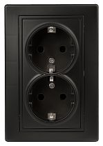 Розетка ЭРА Intro Plano 1-205-05 16А 250В антрацит двойная с заземлением