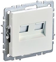 BRITE Розетка компьютерная двойная кат.5E RJ45 РК10-2-БрЖ жемчуг  IEK