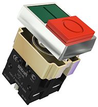 Переключатель I-O BL ?22 мм Цвет:ЗЕЛЕНЫЙ-КРАСНЫЙ 220В ПЕ-2 DEKraft