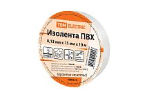 Изолента ПВХ 0,13*15мм Белая 10м  TDM
