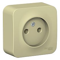 Blanca открытая установка с изолированной пластиной Бежевый Розетка без заземляющего контакта 16А Systeme Electric (Schneider Electric)
