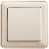 Wessen 59 Aqua слоновая кость Переключатель 1клавишный , 10AX, IP44, (в сборе с рамкой) Systeme Electric (Schneider Electric)