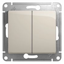 Glossa Молочный Выключатель 2 клавишный , сх.5, 10AX Systeme Electric (Schneider Electric)