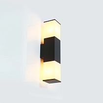 Фасадный светильник General GWL-2E27-IP65 Черный+Матовый Нова