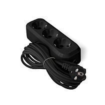 Удлинитель бытовой  У10-554 ПВС 3*0,75 3 гнезда с заземлением 5м черный UNIVERSAL