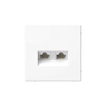 ArtGallery Белый Розетка двойная компьютерная RJ45+RJ45, кат. 5е, механизм Systeme Electric (Schneider Electric)