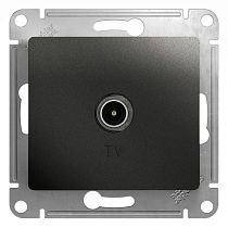 Glossa Антрацит Розетка TV проходная 4DB Systeme Electric (Schneider Electric)