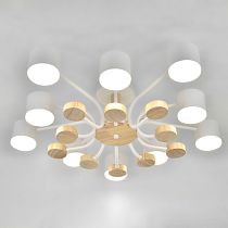 Люстра под лампу General  GCHL-10GX53-M Белая+Дерево Альберо