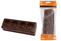 Розетка 4-х местная горизонтальная 2П+3 открытой установки IP20 16A с з/ш бук "Ладога"  TDM Розетка 4-х местная горизонтальная 2П+3 открытой установки IP20 16A с з/ш бук "Ладога"  TDM