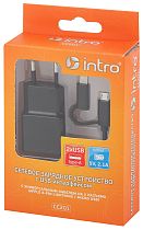 USB зарядки для мобильных устройств_25 напр СС201  Intro Зарядка сетевая 2 USB, 2,1A с кабелем micro