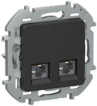 IEKINSPIRIA Розетка компьютерная двойная RJ45 категория 5Е UTP 6731291 черный матовый IEK