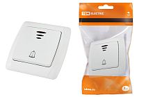 Кнопка звонковая с подсветкой 6А белая "Онега"  TDM