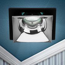 Светильник встраиваемый декоративный ЭРА KL102 BK/CH MR16 GU5.3 черный хром