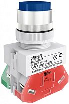 Выключатель кнопочный ABLFP ?22 мм Цвет:СИНИЙ 220В ВK-22  DEKraft