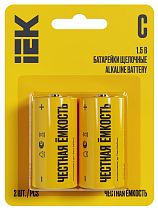 Батарейка щелочная Alkaline LR14/C (2шт/блистер)  IEK