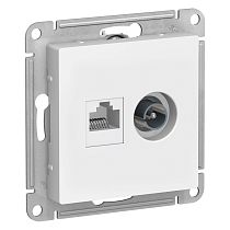 AtlasDesign Белый Розетка 2-ая ТВ + компьютерная RJ45, кат. 5Е Systeme Electric (Schneider Electric) AtlasDesign Белый Розетка 2-ая ТВ + компьютерная RJ45, кат. 5Е Systeme Electric (Schneider Electric)
