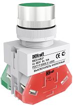 Выключатель кнопочный ABLF ?22 мм Цвет:ЗЕЛЕНЫЙ 220В ВK-22  DEKraft