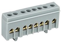 Шина L "фаза" в корпусном изоляторе на DIN-рейку ШНИ-6х9-8-К-Ср  IEK Шина L "фаза" в корпусном изоляторе на DIN-рейку ШНИ-6х9-8-К-Ср  IEK