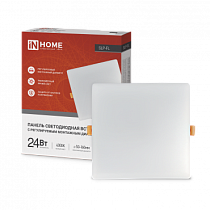 Панель светодиодная встраиваемая безрамочная SLP-FL 24Вт 230В 4000К 2160Лм 170мм с рег. монтаж. 50-160мм белая IP20 IN HOME