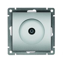 Розетка телевизионная одноместная UNIVERSAL серия "Афина", скрытой установки, тупиковая, 75Ом, ч/д 4-2400Мгц, серебро (еврослот)