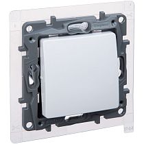 ETIKA Выключатель 1-клавишный проходной 10А IP44 безвинтовое крепление белый