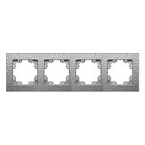 "Афина" Рамка фактурная 4-х местная универсальная серебро