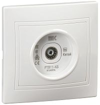 KVARTA Розетка телевизионная проходная РТВ11-КБ белая  IEK