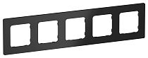 FLITE Рамка 5-местная РУ-5-К-ФлЧ черный IEK