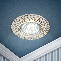 Светильник ЭРА ST4 GD/WH штампованный MR16,12V/220V, 50W белый/золото (100/2800)