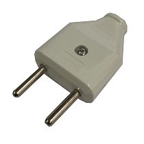 Вилка разборная General GRV-P-6-F-W-IP20, 6А, плоская, б/з, белая, IP20, 1/50/1200