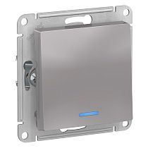 AtlasDesign Алюминий Выключатель 1-клавишный с подсветкой,сх.1а, 10АХ Systeme Electric (Schneider Electric)